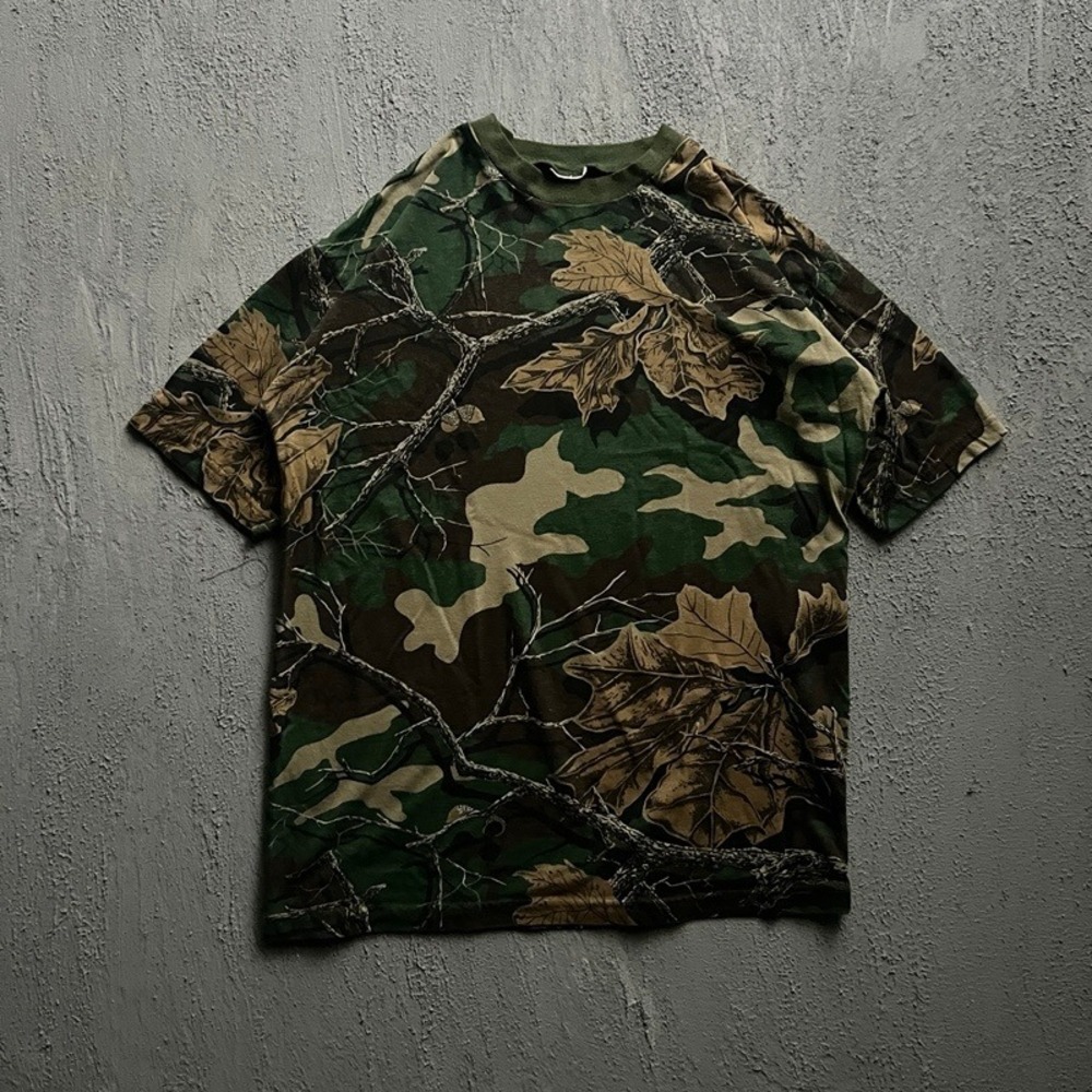 Vintage Camo Shirt XL Green 90s Real Tree Hunting